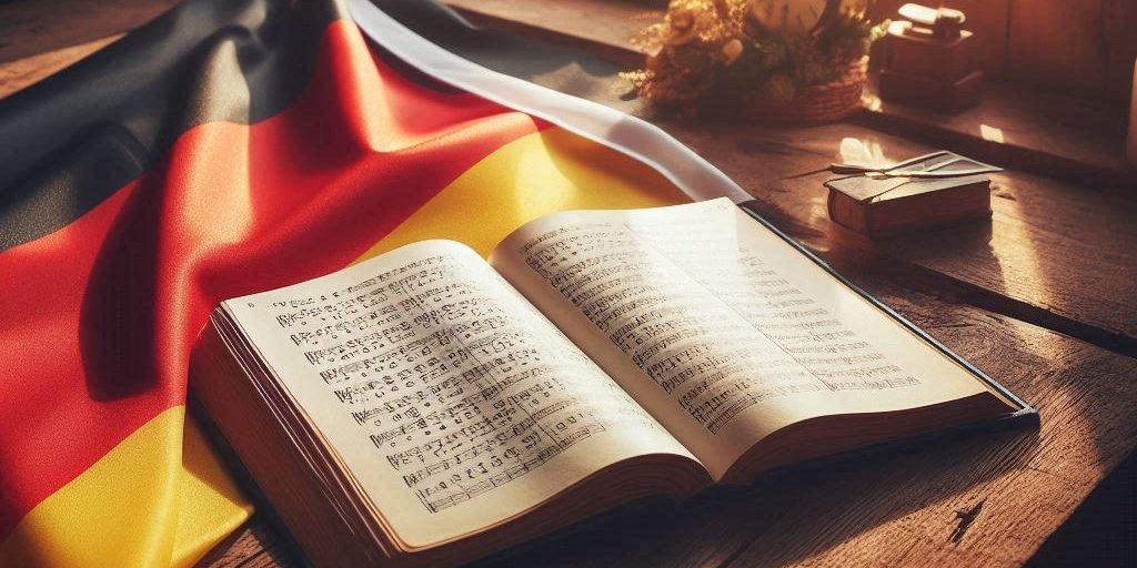 Buch mit der Nationalhymne