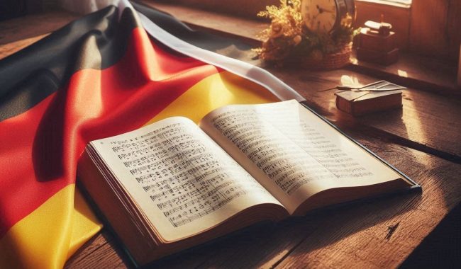 Buch mit der Nationalhymne